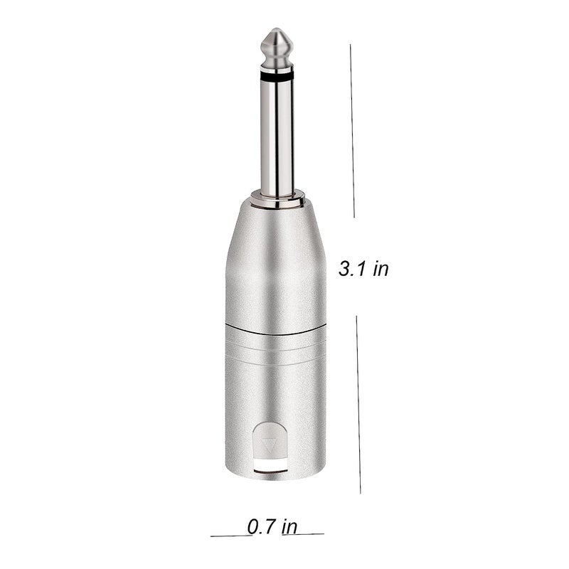 JOMLEY محول JOMLEY 1/4 بوصة TS مونو إلى XLR ذكر، موصل صوتي غير متوازن 1/4 بوصة TS مونو إلى XLR ذكر - عبوة من 2 - Image 5